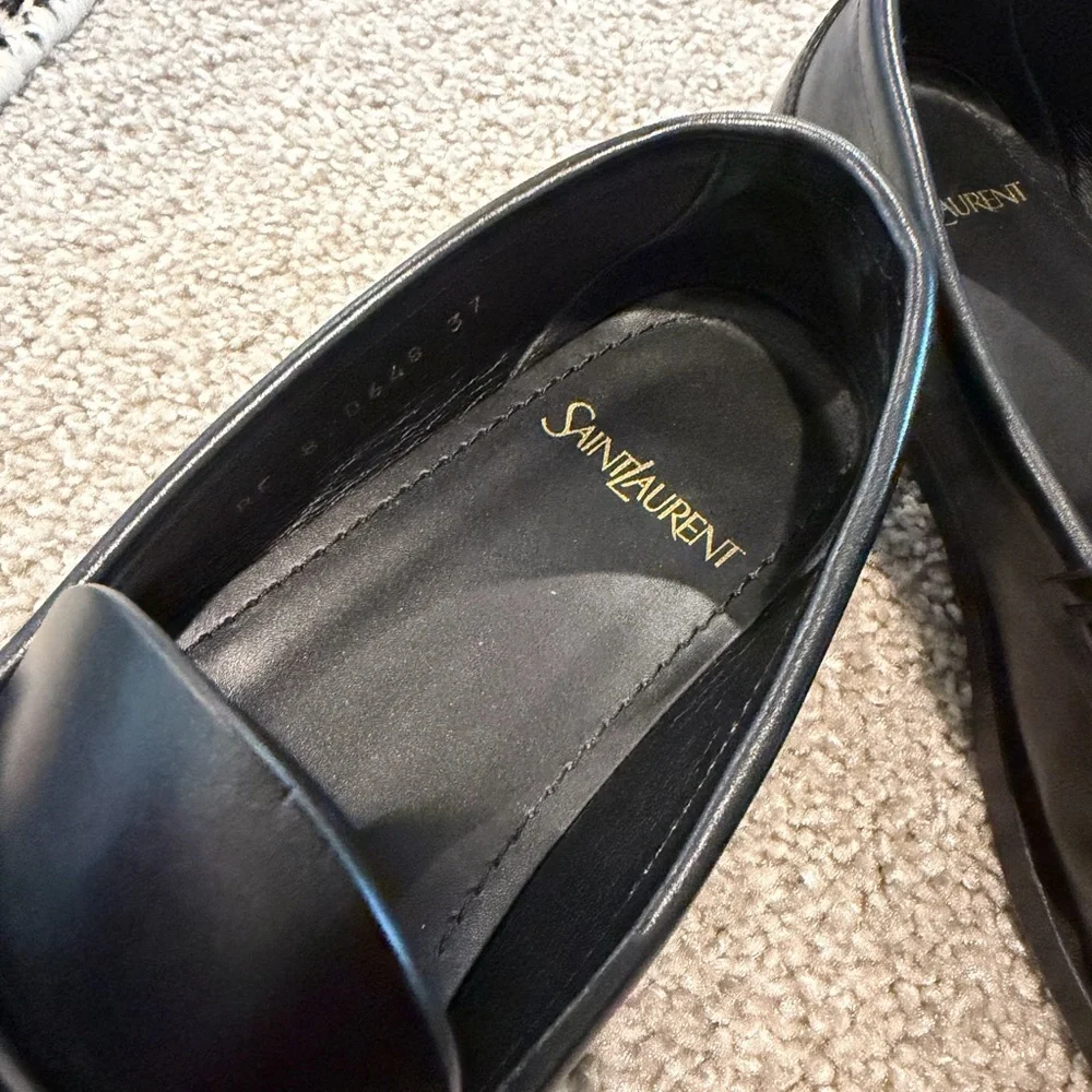 Saint Laurent Black Leather Loafers - Picture 10 of 16
